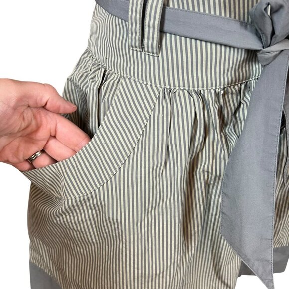 Lux Urban Outfitters Peplum Button Front Skirt NWT Size 11 Green Stripe - Picture 3 of 7